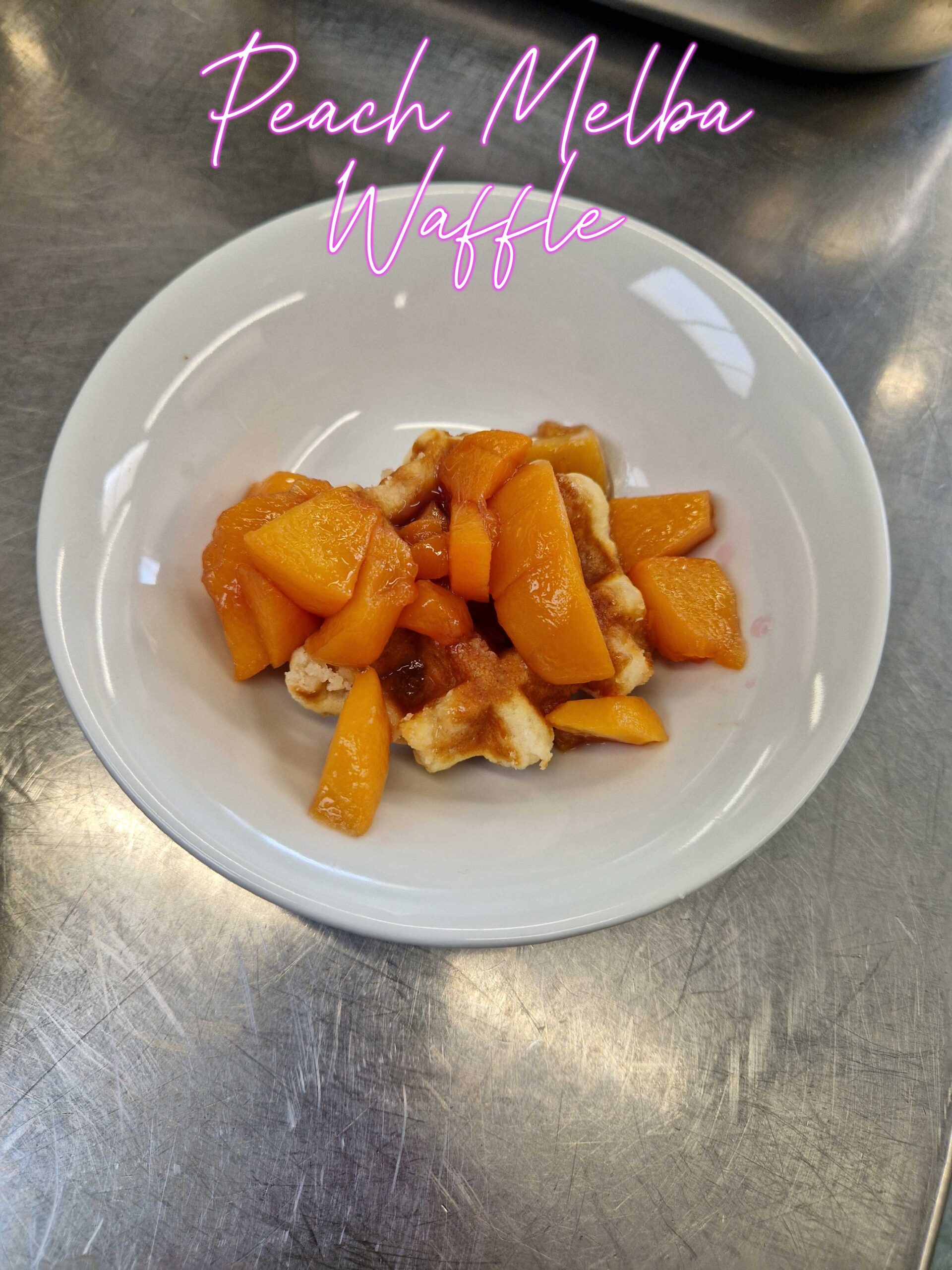 Peach Melba Waffle